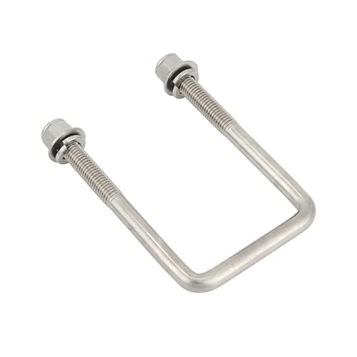 Stainless Steel Square U Bolt Kit for Boat Trailer Axle Leaf Springs, for 2x3 Axle - 6 5/16" Long,2 inch Wide Square U-Bolts with Nuts and Frame Plate for Trailer Automobiles Trailer.