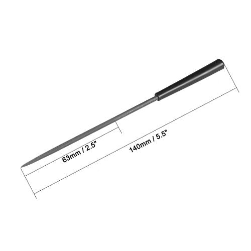 sourcing map Round File with Plastic Handle 3 x 140 mm Pack of 5 | Files for workshop DIY metal wood second cut