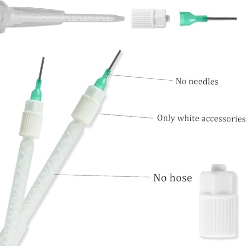 100 Pieces White Epoxy Mixing Tips Nozzles Straws Mixer and 10 Pieces White Mixing Nozzle Connector for Epoxy Tubes Static Tips