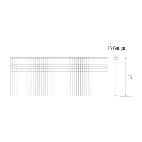 Grip-Rite 18-Gauge Collated Straight Brad Nails - Electro-Galvanized Steel Nails for Trim and Interior Finishing Applications - 1" - 5000 Count - GRF181