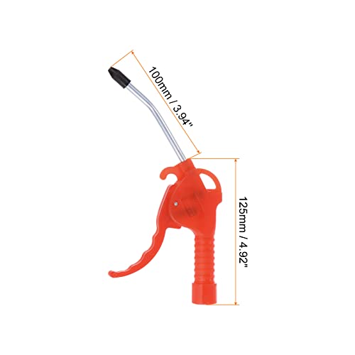 sourcing map Air Blow Gun Stainless Steel High Pressure Dust Blower Gun with 4 Inch Long Angled Nozzle 125mm Handle for Cleaning Car Computer Dust, Red