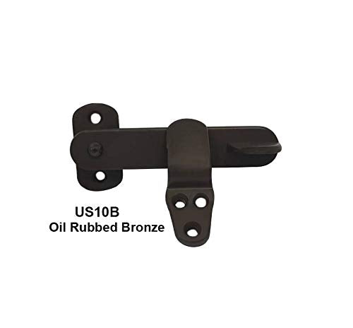 QCAA Solid Cast Brass Flip Latch Lock for Cabinet Door, 4", ORB Oil Rubbed Bronze US10B, Made in Taiwan, 1 Pack