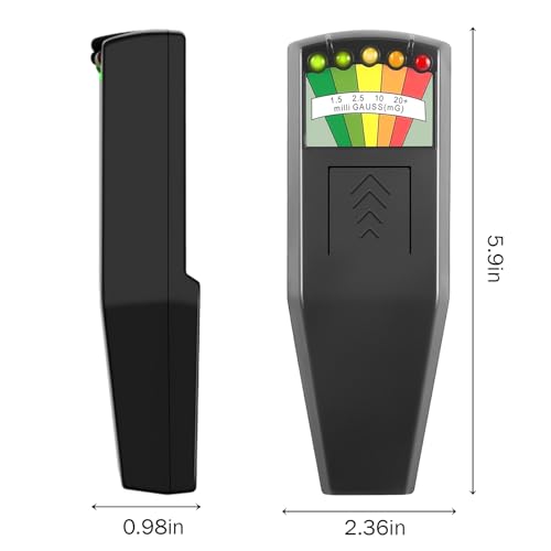 K2 EMF Meter Handheld Electromagnetic Radiation Detector 5 LED Ghost Hunting Detector EMF Magnetic Field Monitor for Office Home Ghost Hunting 50Hz-20000Hz Black