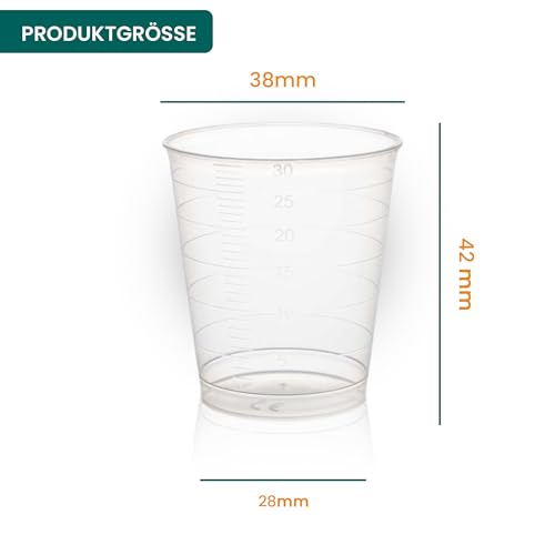 80 x 30 ml Shatterproof Shot Cups Medication Measuring Cups (Transparent) Transparent 80 Stück