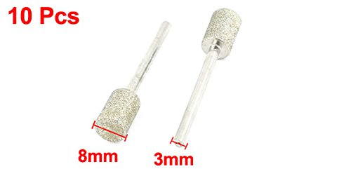 3mm Shank 8mm Cylinder Head Mounted Points Grinding Bit 10 Pcs