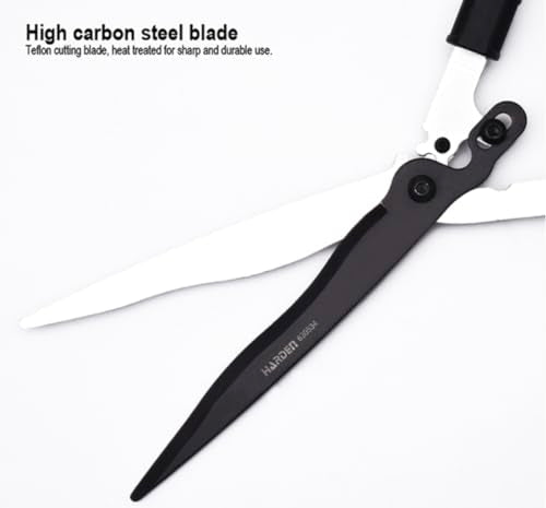 Edward Tools Pro Gear Lever Hedge Shears - 29” - 34” - Telescoping Extendable Handle with High Carbon Steel Teflon Coated Wavy Blade - Ergo Rubber Long Handle - Heavy Duty Gardening Tool