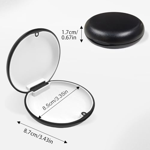 EUPSIIU Pack of 2 Braces Retainer Case, Mouth Guard Case, Denture Container, Teeth Aligner Case, Brace Box, Case for Braces or Dentures Storage (Black) Black