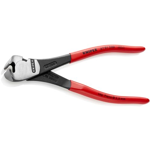 KNIPEX - 67 01 200 Tools - High Leverage End Cutting Nippers (6701200) Red 8-Inch Classic