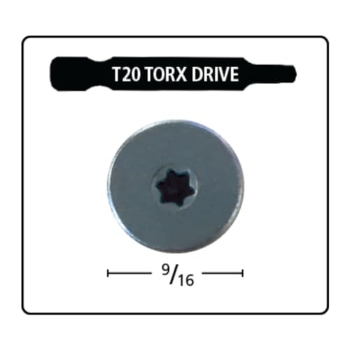 FastCap PowerHead Wood Screws, 1.125", T20 Torx Drive, 200-Pack