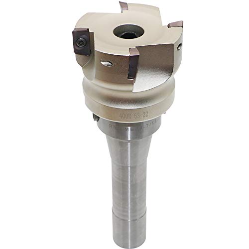 Face Milling Cutter Holder 90 Deg 400R 63-22+R8-FMB22-7/16+APMT1604 Hard Alloy Blade+8mm Spanner+T15 Spanner, Used for Fough Machining of The Workpiece on The Milling Machine.(2.48 inches in diameter) 400R 63-22 (2.48 Inch)