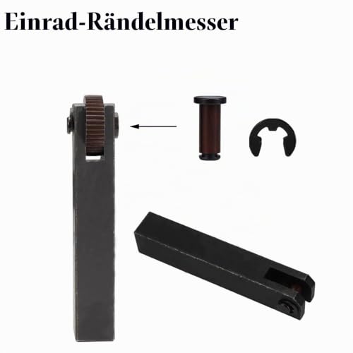 7-Piece Lathe Knurling Tool Set, High Speed Steel Pitch Diagonal Coarse Linear Single Wheels 0.5 mm 1.5 mm 2 mm