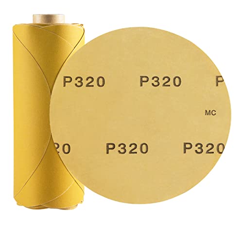 300 PCS 6 Inch PSA Sanding Discs 80 and 320 Assorted Grit Sticky-Back Sandpaper Roll Adhesive Backed Sandpaper for DA Sander Self Stick Automotive Sandpaper