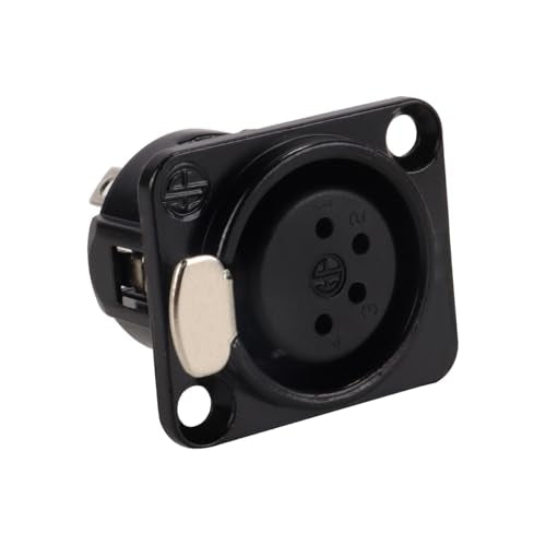 4 XLR 4 Pin Female Panel Mount Sockets Suitable for Recording Studios, Mixers, Sound Systems etc