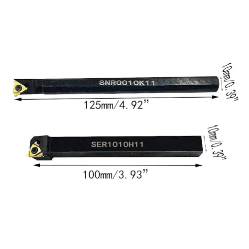 14pcs SER 1010H11 Male Thread Turning Tool Holder + SNR 0010K11 CNC Lathe, Female Thread Rotary Tool Holder with 11ER AG60 11IR AG60 CNC Indexable Threading Carbide Blade