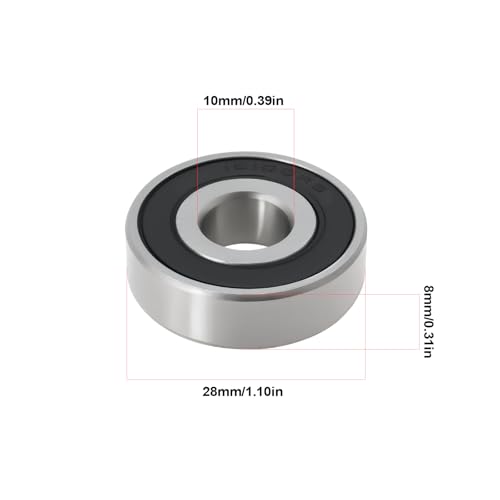 SG Store 4Pcs Deep Groove Ball Bearing Double Sealed Industrial Bearings 16100-2RS for Bicycle Scooter Supermarket Shopping Cart 28x10x8mm
