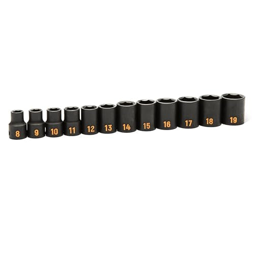 GEARWRENCH 12 Pc 3/8" Drive 6 Pt Metric Hi-Viz Impact Socket Set | 84911H 12 Pc. Metric Standard Depth
