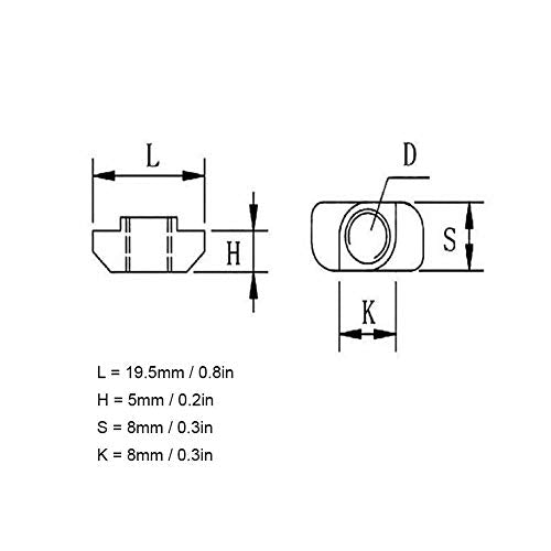 T Slot Nut M6 100Pcs Plating Carbon Steel Sliding Fasteners for Aluminium Profiles T Slot Aluminum Profiles Accessories