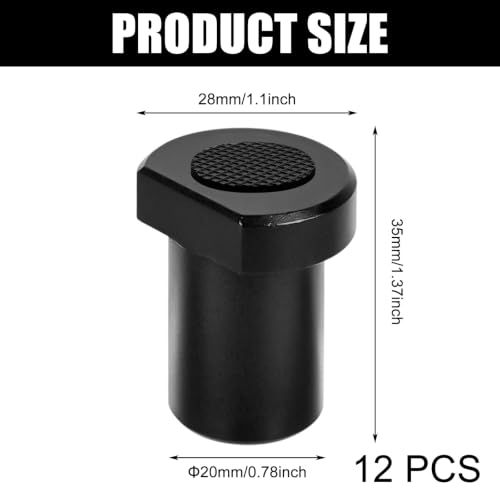 20 mm Bench Hooks: Pack of 12 Aluminium Alloy Bench Dog Clamp, Bench Dog, Red Woodworking Table Clamping Jaws, Planer Bench Workbench Accessories, for 20 mm Dog Hole (20 mm, Black)
