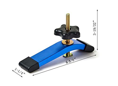 Aluminum 24"X2 T-track with 2pk Hold Down Clamps - Blue Color