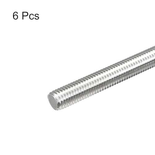 MECCANIXITY Fully Threaded Rod M12 x 200mm 1.75mm Thread Pitch 304 Stainless Steel Right Hand Threaded Rods Bar Studs 6 Pack M12x200mm