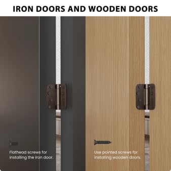 goldenwarm 2pack Oil Rubbed Bronze Door Hinges 4 Inch Self Closing Spring Door Hinge with 5/8" Radius Corners - Adjustable Door Closing, Residential & Heavy-Duty Hardware 2 Oil Rubbed Bronze-4inch