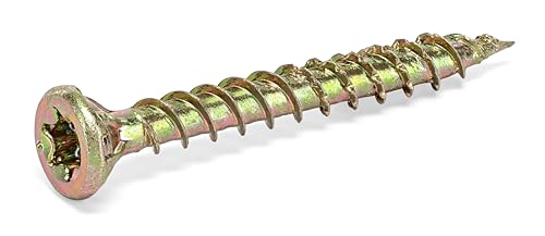 Power Pro Wood Screws, #8 x 1-1/4in, 440 Pack, Gold Zinc #8 x 1-1/4" (Pack of 2)