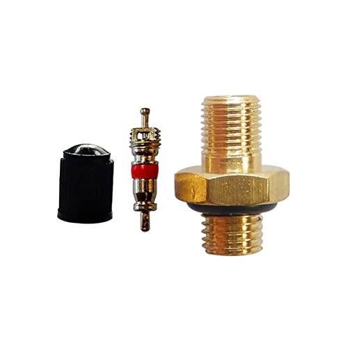Screw Valve, M8x1 Brass Tyre Air Compressor Valve Air Tank Filling Valve Hexagonal Nozzle Tyre Valve Adapter with Sealing Ring Screw-In Valve for Liquid Pressure Tank Heat Pump Compressed Air