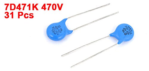 sourcing map 7D471K 470V 3cm Long Metal Oxide Rheostat Resistor Varistor 31 Pieces
