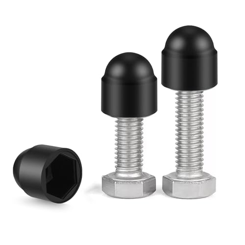 30 PCS M6×10mm Bolt Cover Caps, Black Plastic Hex Head Nut Covers