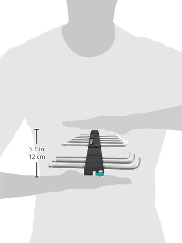 Wera 05073594001 950 Pkls/9 Sm N Sb Long Arm Hex Key Set Classic