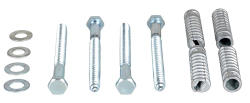 Vestil CS-33-KIT-4 Plastic Car Stop Concrete Hardware Kit with 4 Mounting Holes,Silver