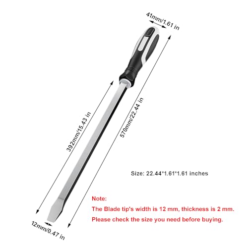 22-5/32" Demolition Screwdriver,12mm Long Straight Head Pry Bar