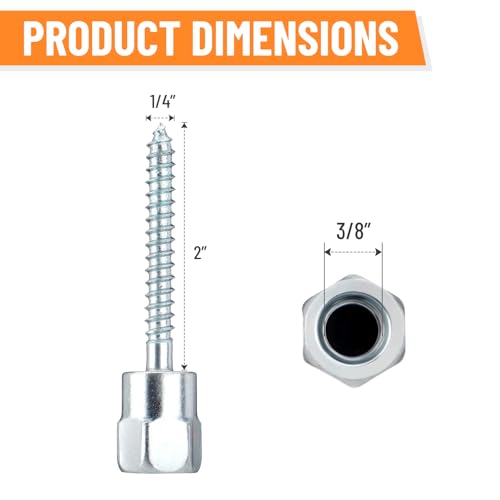 3/8" Vertical Rod Anchor Screw 1/4" x 2", Threaded Rod Anchor Screw Fitting 50