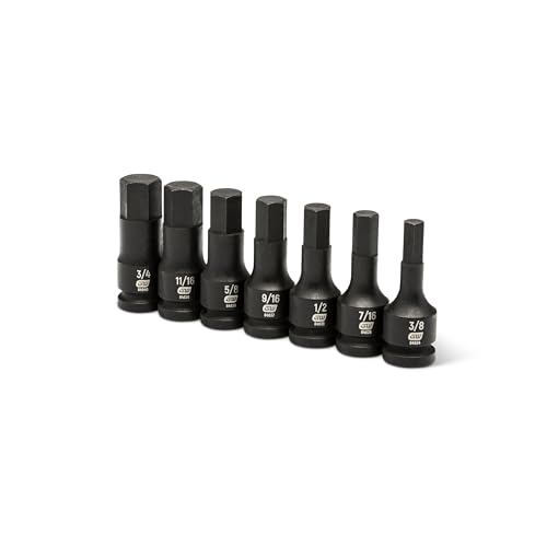 GEARWRENCH 1/2" Drive Hex Bit Impact SAE Socket Set, 7 Pc.- 84941