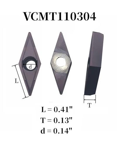 3/8in 1/2in Indexable Metal Lathe Turning Tool Holder with VCMT110304 Carbide Turning Inserts for Stainless Steel(2pcs Holders + 10pcs VCMT11 Insert + 10pcs Screws)