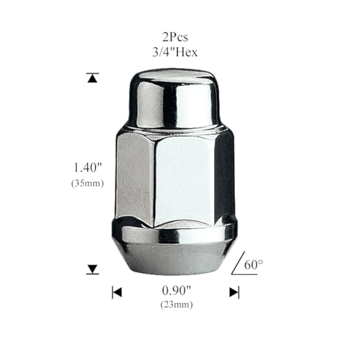 15735-04-20AM Chrome 1/2"-20 Bulge Acorn Lug Nut, 20 Pack