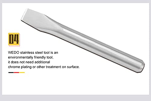 WEDO Cold Chisel,Stainless Steel Flat Chisel,Blade 18mm,Wood Chisel,Length 200mm,Anti-Corrosion,High Strength,Polished Surface,Rust-proof 18mm x 200mm