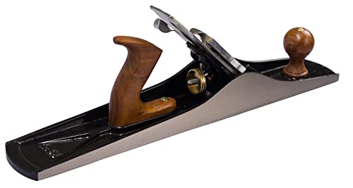 Groz No. 6 Fore Plane Hand Planer, 60mm Cutter 18" Length, Cast Iron Body with Adjustable Frog, Hardened Steel Blade, for Flattening Wide Boards and Panels (39703)
