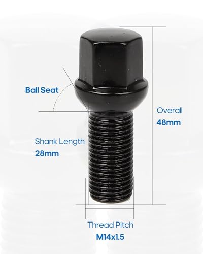 ECCPP 14x1.5 Wheel Lug Bolts 20pcs for Volkswagen Beetle 1998-2019