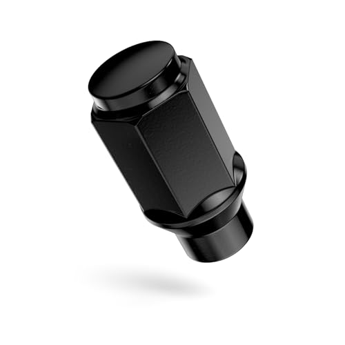 24pcs Black Bulge Lug Nuts - Metric 14x1.5 Thread Size - 1.75 inch Length - ET Style - Cone Conical Taper Seat Shank - Closed End - Compatible with 6Lug Vehicles and Aftermarket Wheels