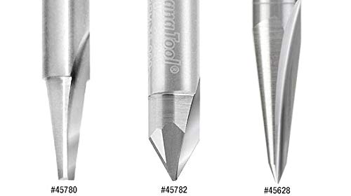 Amana Tool - 45628 Solid Carbide V Groove Engraving 15 Deg x 1/4 Dia x 0.666" x 1/4" S 1/4 D x 0.666 CH x 1/4 SHK