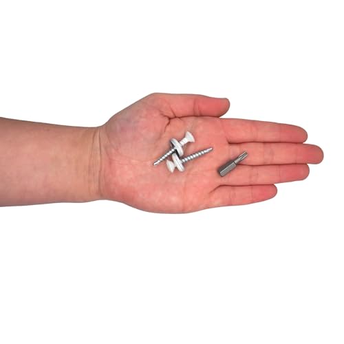 (Pack of 250) Metal Roofing Screws Torx 3/16" x 1-3/8" (4.8 x 35 mm) Painted Self-Drilling Screws with EPDM Washers, Tapping Screw, Pure White RAL 9010 3/16" x 1-3/8" (4.8 x 35 mm) Pure White (RAL 9010)