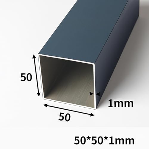 Dark Grey Aluminum Square Tubing 2Pcs 50mm x 50mm x 800mm Long Wall Thickness 1mm, 2 Pack 2 inch 2" Aluminum Square Tube Dark Gray Color 2 x 2 x 0.04 x 31.5" inch (Appr) L: 31.5 inches