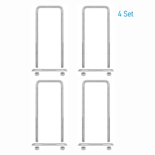 4 Sets 304 Stainless Steel Square U-Bolts, 70x180mm, M8