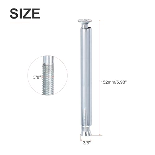 DTGN 10Pack 3/8"x6" Flat Sleeve Anchors Carbon Steel Silver