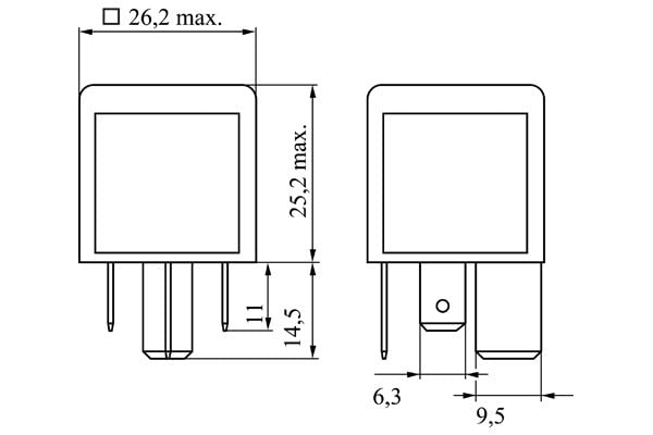 BOSCH 0986332002 Normal Open Mini Relay - 4 Pins, 12 V, 70 A - Sold Individually