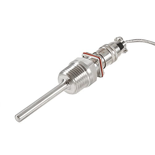 K Type Thermocouple Probe, 1/2" NPT Threads RTD PT100 Temperature Sensor Temperature Controller with 2 Meter Cable -50 to 300 ℃