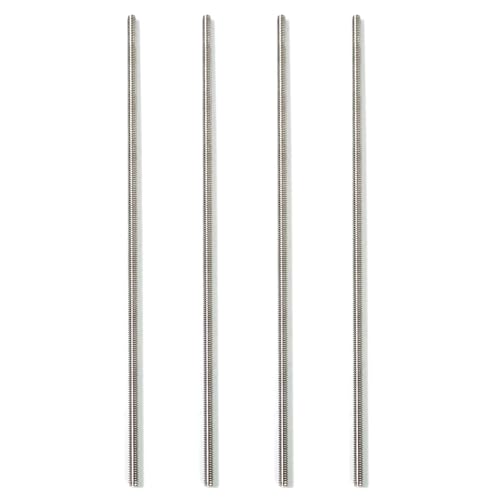 Stainless Steel Fully Threaded Rod, 1/2" -13 Thread Size, 12" Length, Right Hand Threads, 4 Pieces 1/2"-13