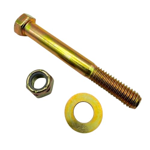 7/16"-14 x 3-1/2" Grade 8 Bolts (10-Pack) – Heavy-Duty Hex Bolts Includes Flat Washers & Nylon Lock Nuts – High-Strength SAE J429 Anti-Vibration 3.5" Coarse Thread Bolts 10 Bolts, Washers, Nuts