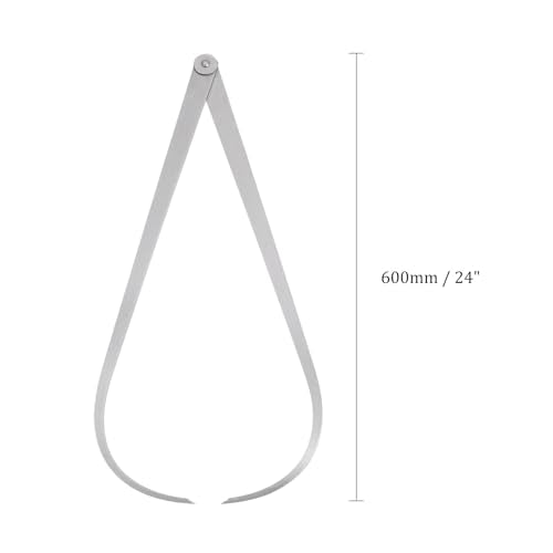 Firm Joint Outside Caliper - [24 Inch] Stainless Metal Firm Friction Joint Measurement Tool for Size Measuring Use, Silver Tone 24 Inch